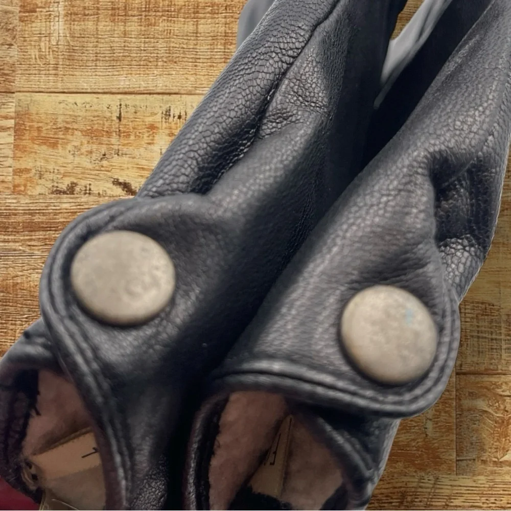 FOWNES Women's Leather Sherpa Lined Gloves Size Large